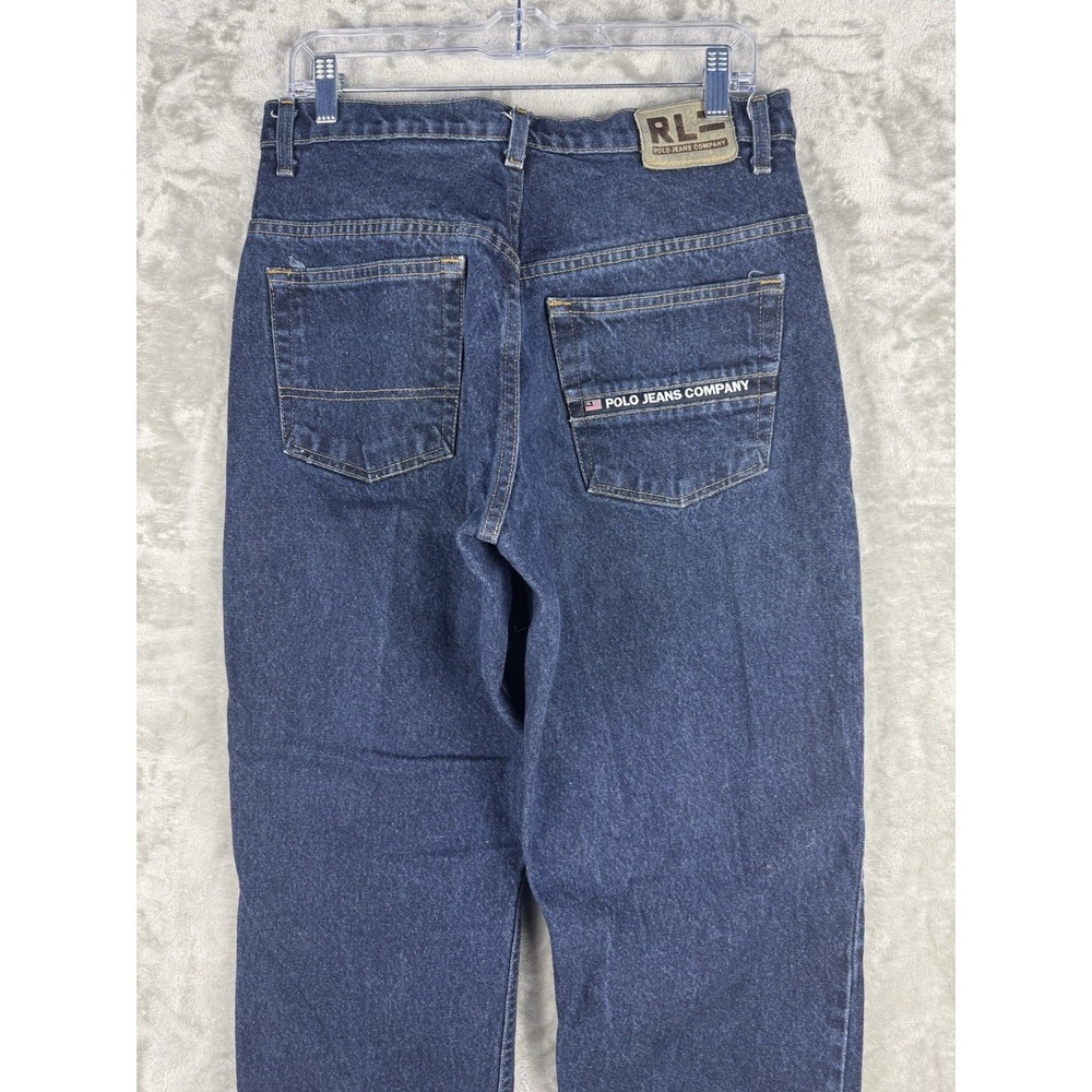 Polo Jeans‎ Company Blue Denim Jeans RL Flag Logo Mens Size 31 (fits 31x30) Y2K